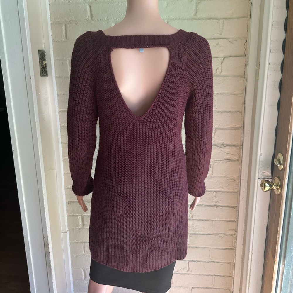 Charlotte Russe size small burgundy purple long boho cute sweater